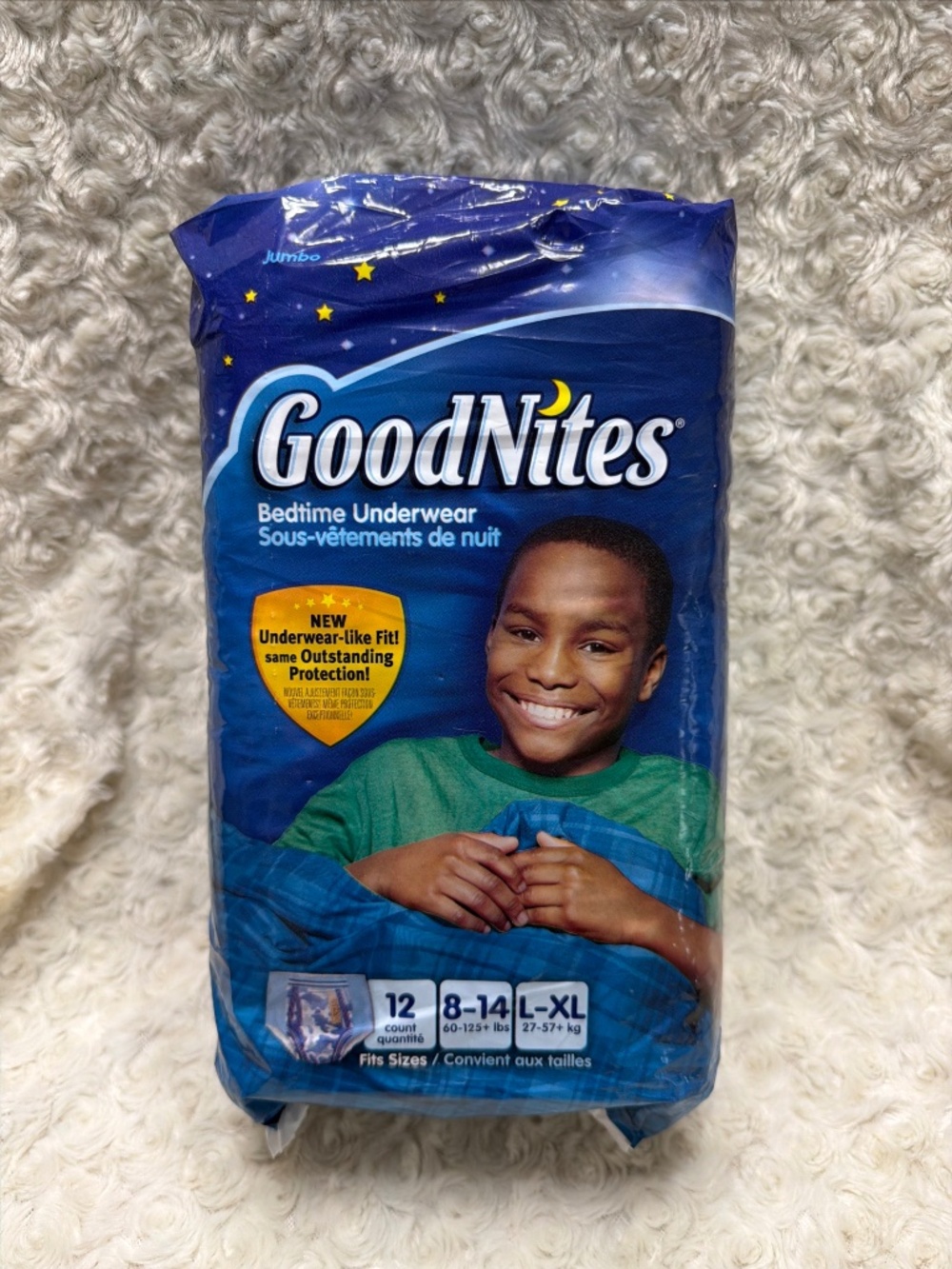 Goodnites Boy's L/XL size 8-14 Jumbo 12 Count Bedtime Underwear Camo Design 2011